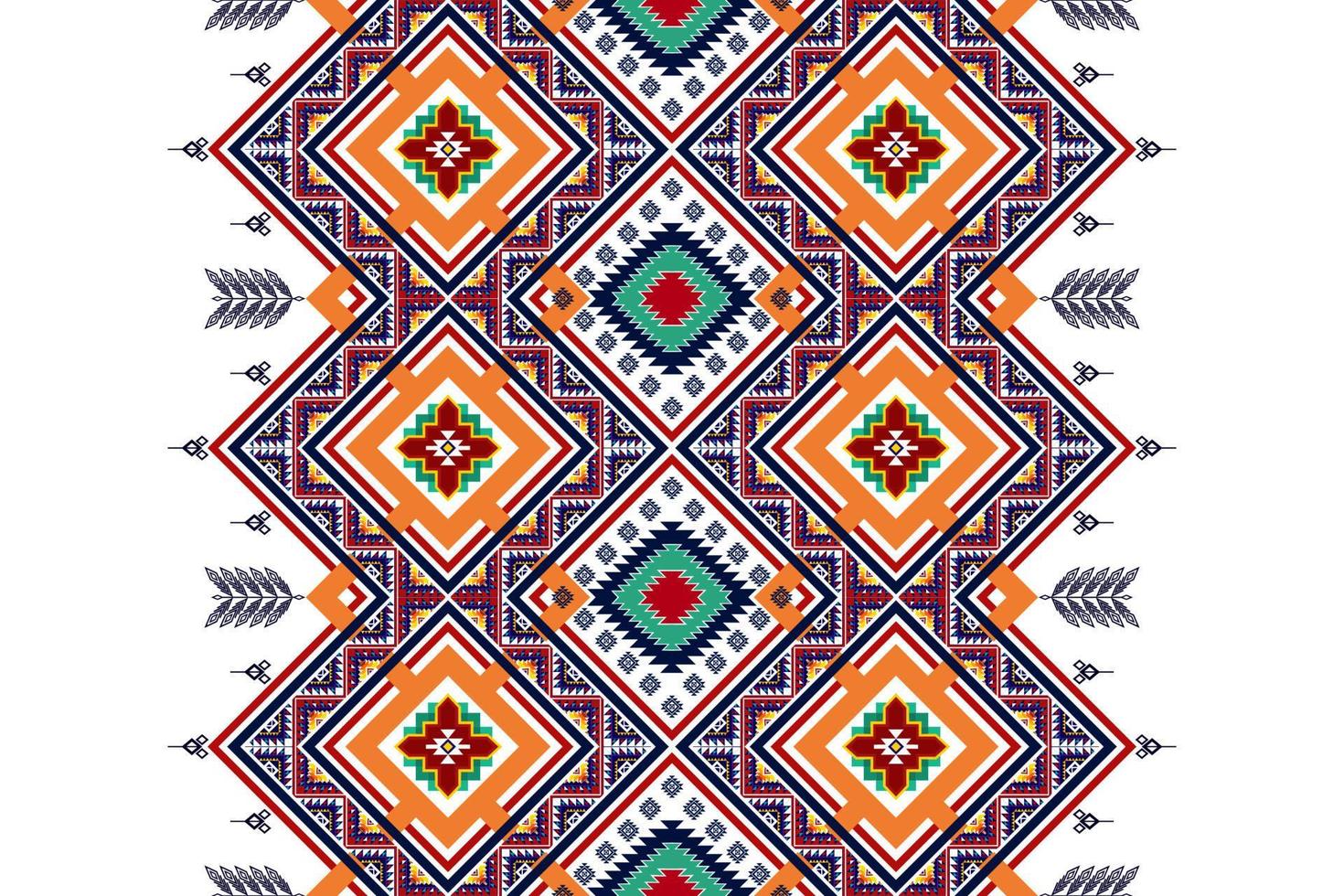 diseño geométrico abstracto étnico sin costuras. alfombra de tela azteca adornos de mandala decoraciones textiles papel tapiz. tribal boho motivo nativo pavo tradicional bordado vector fondo