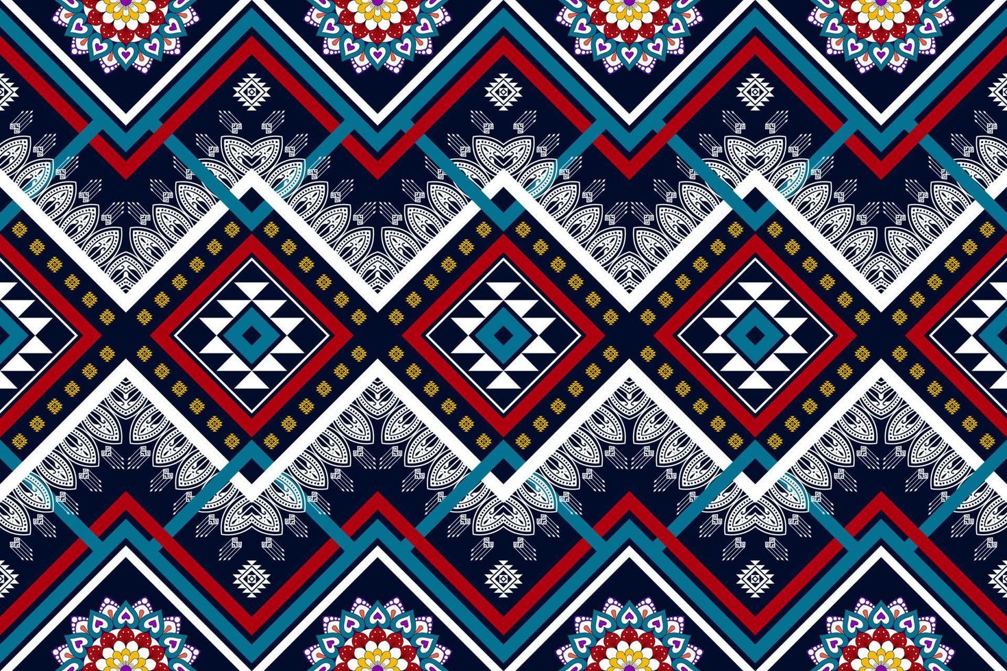 diseño geométrico abstracto étnico sin costuras. alfombra de tela azteca adornos de mandala decoraciones textiles papel tapiz. tribal boho motivo nativo pavo tradicional bordado vector fondo