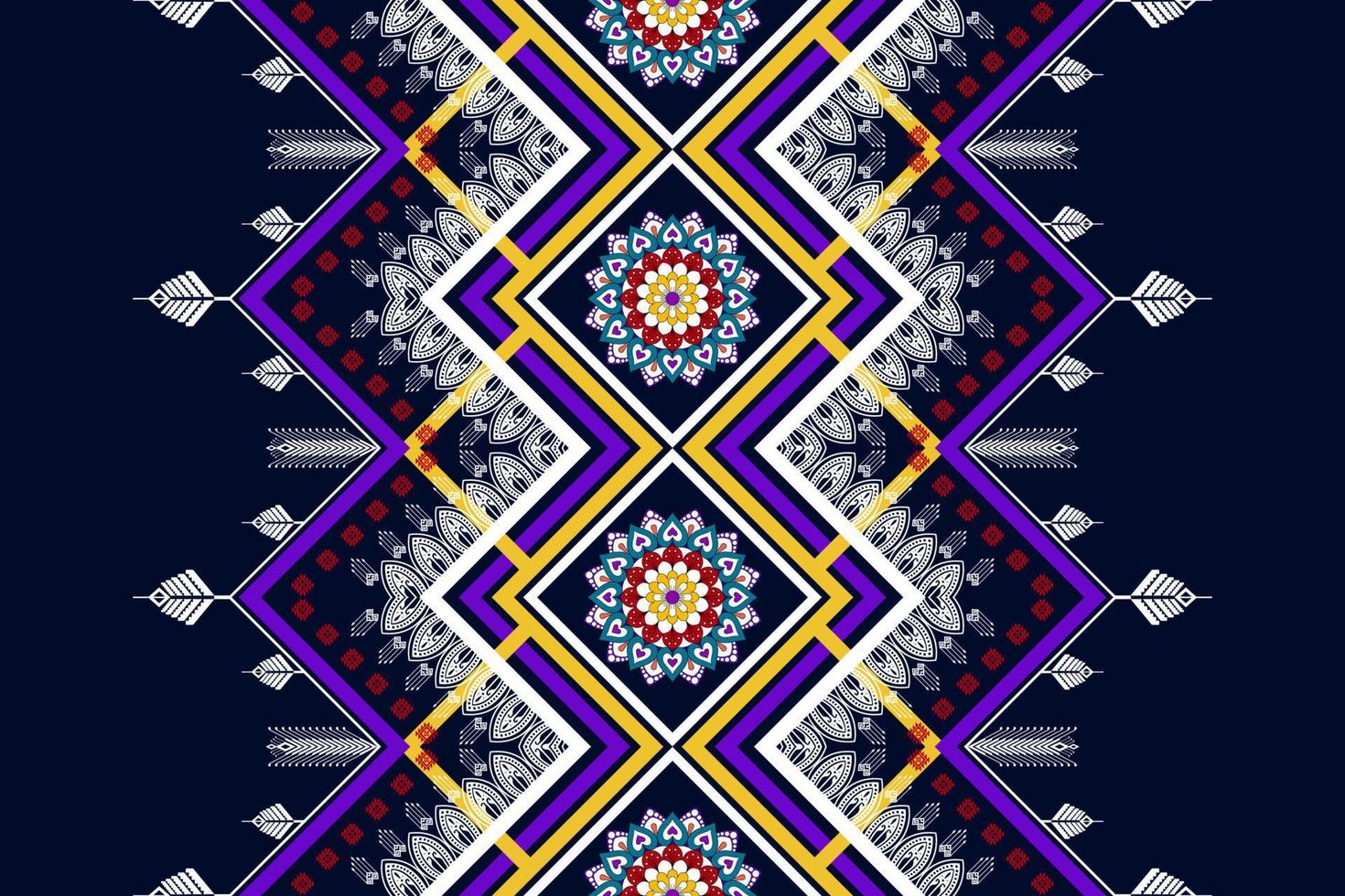 Geometric abstract ethnic seamless pattern design. Aztec fabric carpet mandala ornaments textile decorations wallpaper. Tribal boho native motif turkey traditional embroidery vector background