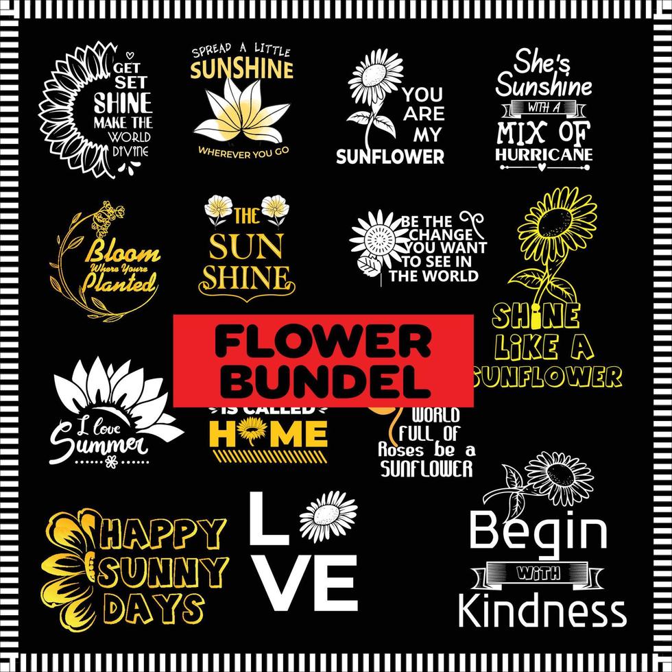 Flower Bundle T shirt Design vector