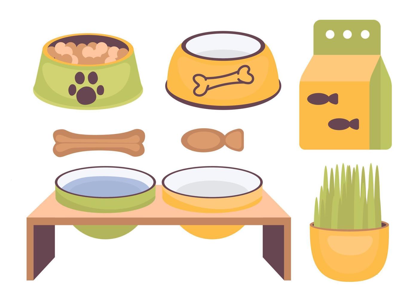 set of items for pets vector