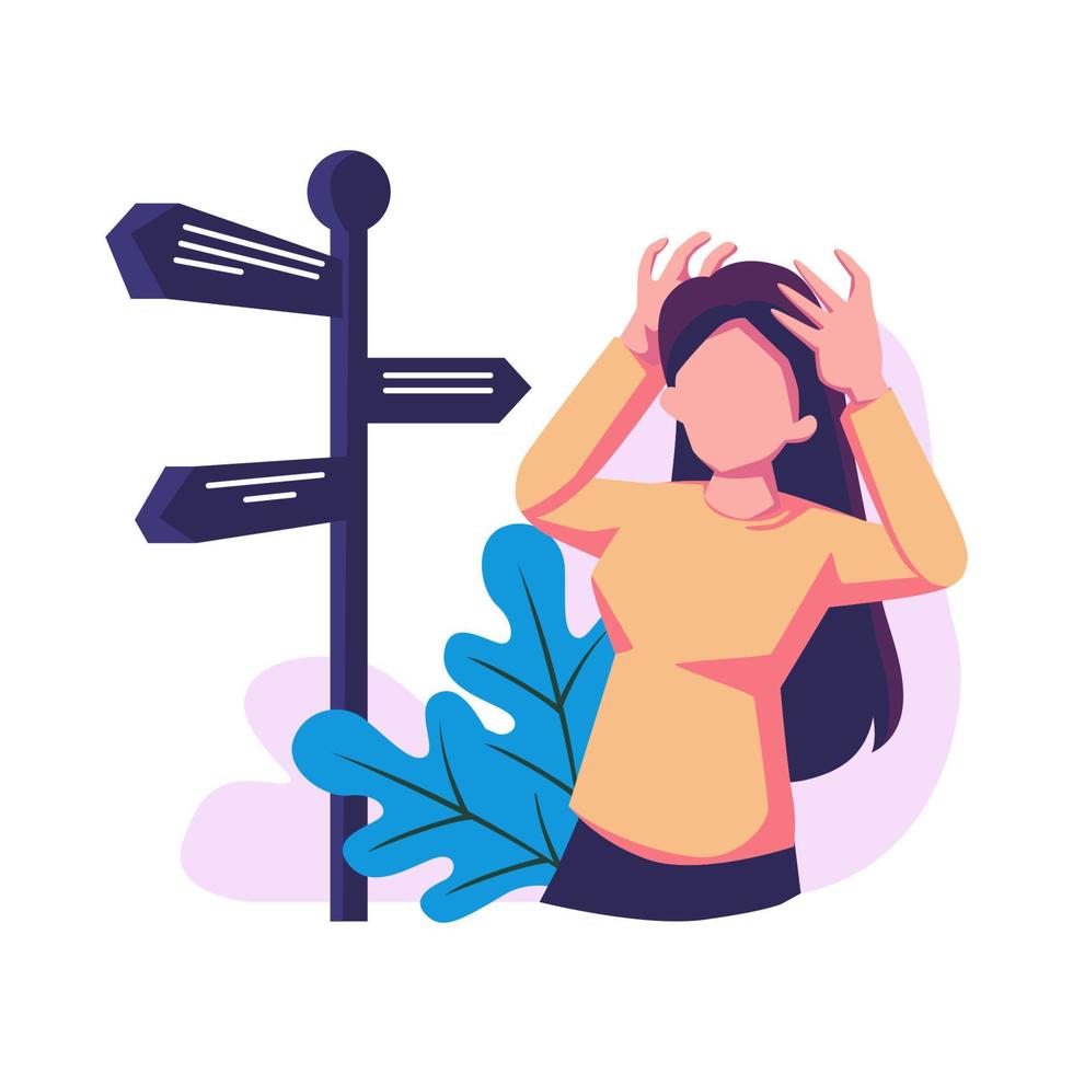 Confusion flat style illustration design vector