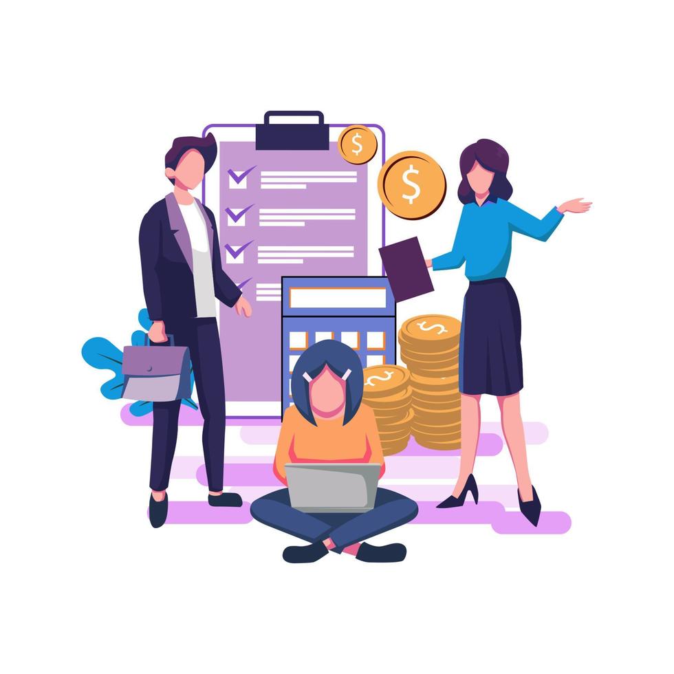 Accounting flat style illustration design vector