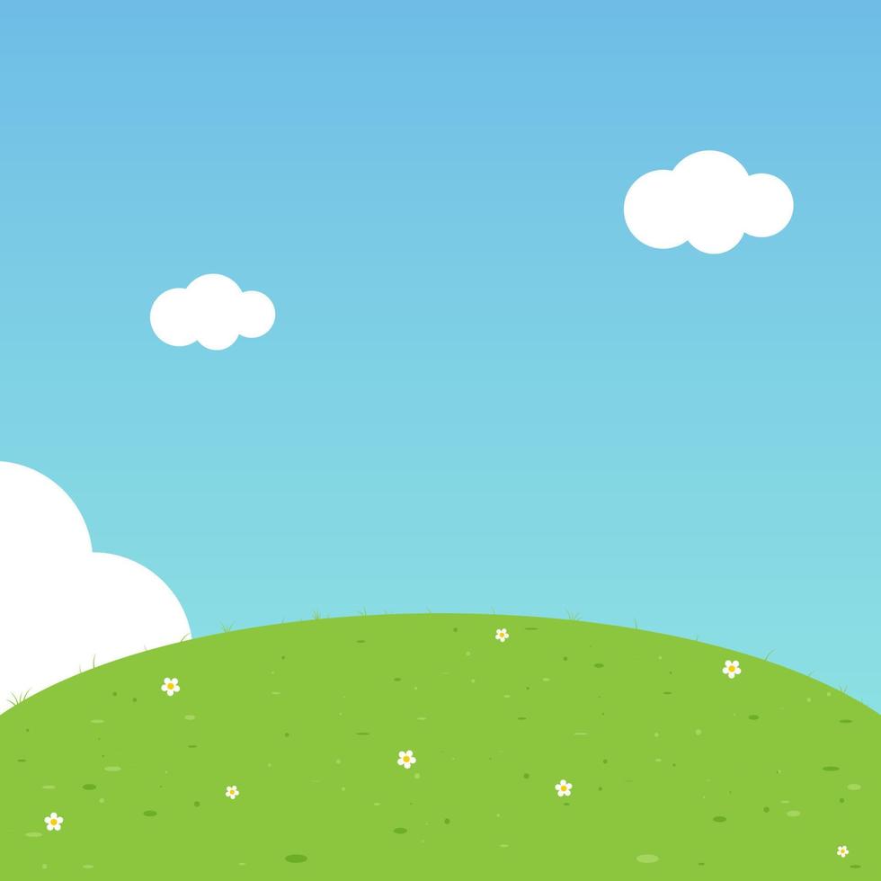 nature background white flower on green grass vector