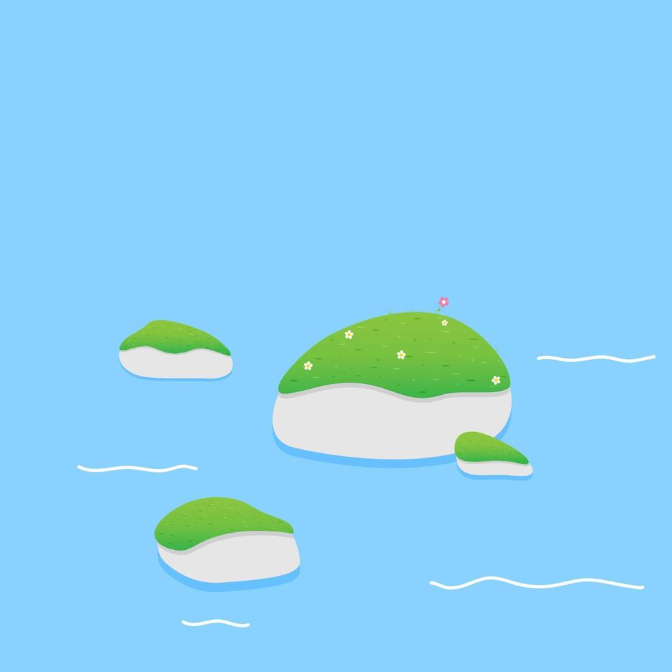 pastel rocks on the water surface vector