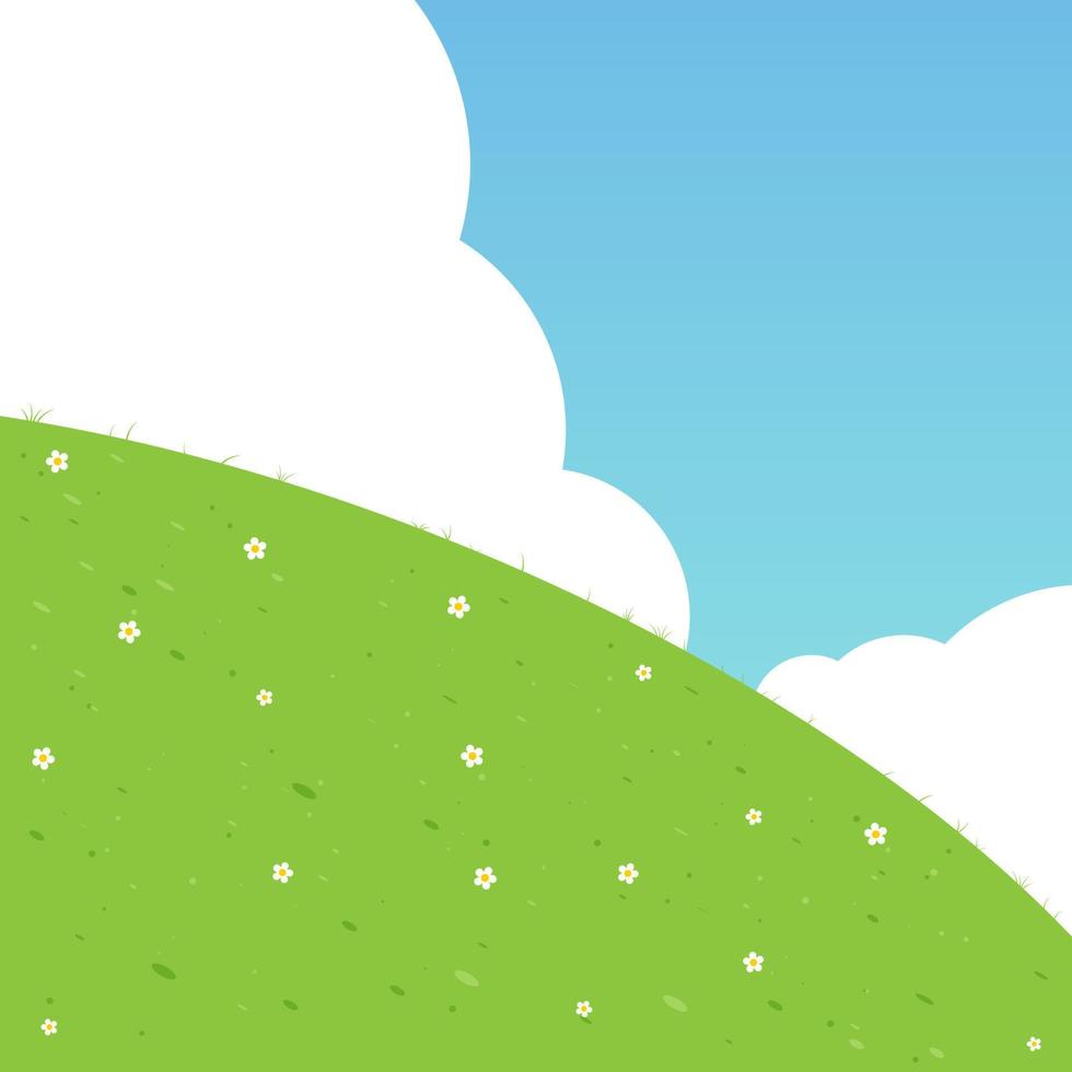 nature background white flower on green grass vector