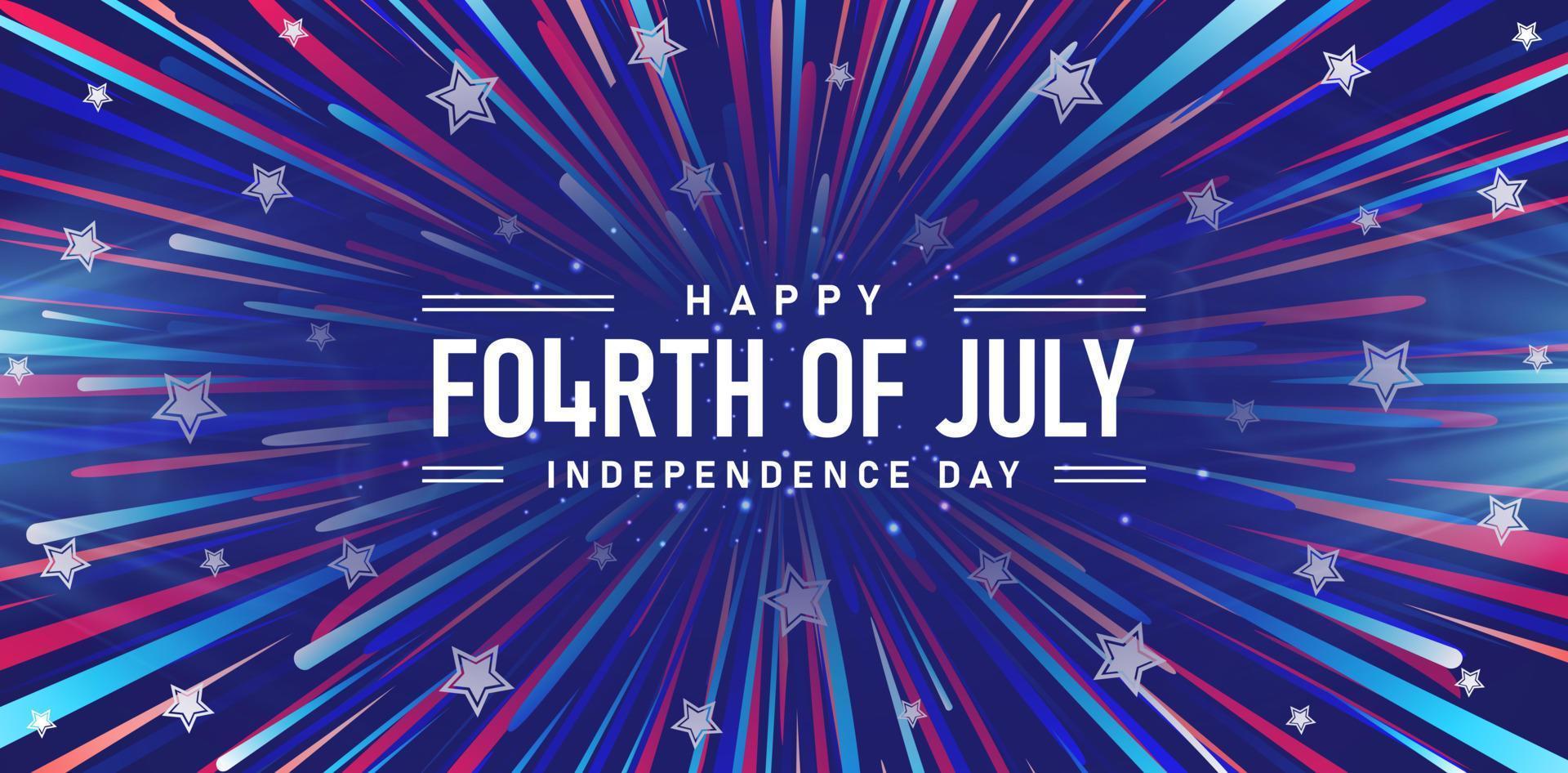 background with blue stars burst fourth of july for website header, corporate sign business, social media posts, advertising agency, wallpaper, backdrops, landing page, advertisement marketing events vector