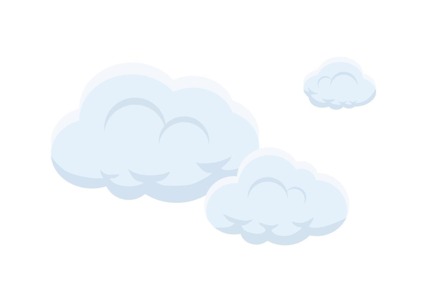 set of bubble cartoon cloud vector isolated on white background