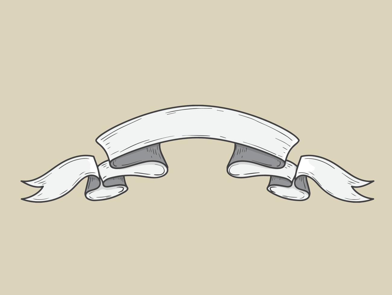 ribbon banner vector vintage style Tapes hand drawn
