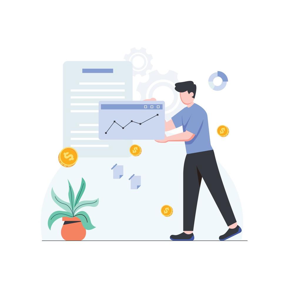 Business statistics concept illustration vector