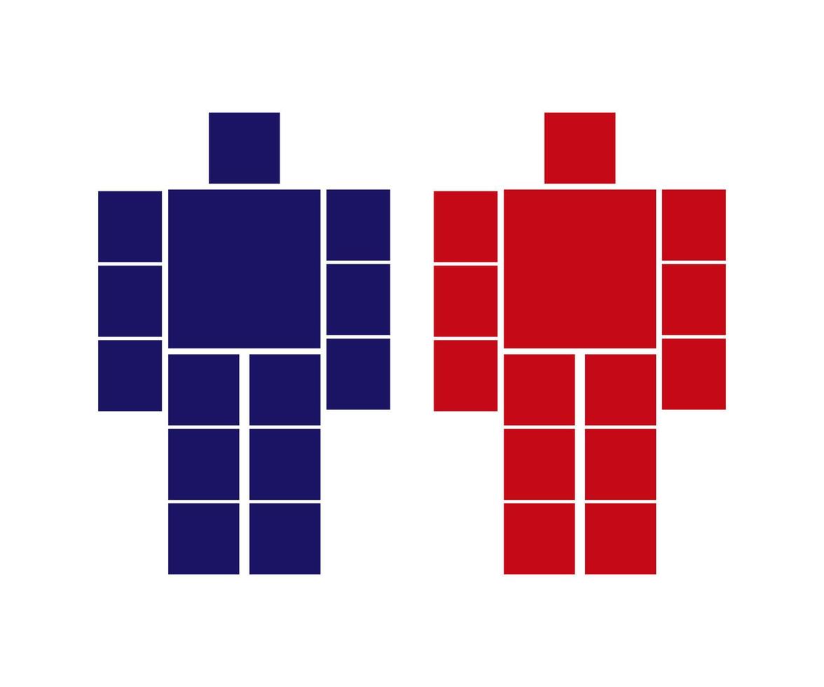 illustration of a box arranged into a robot vector