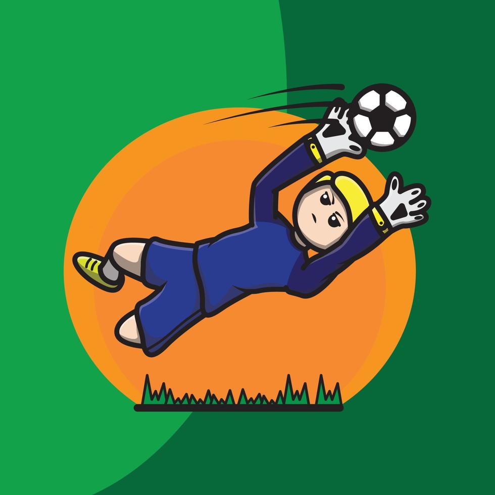 icono de jugador de fútbol kiper atrapando la pelota vector