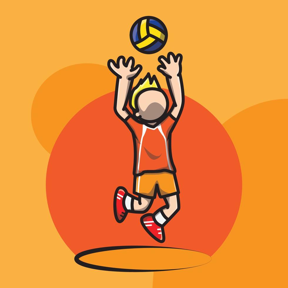 volleyball player icon tossing vector