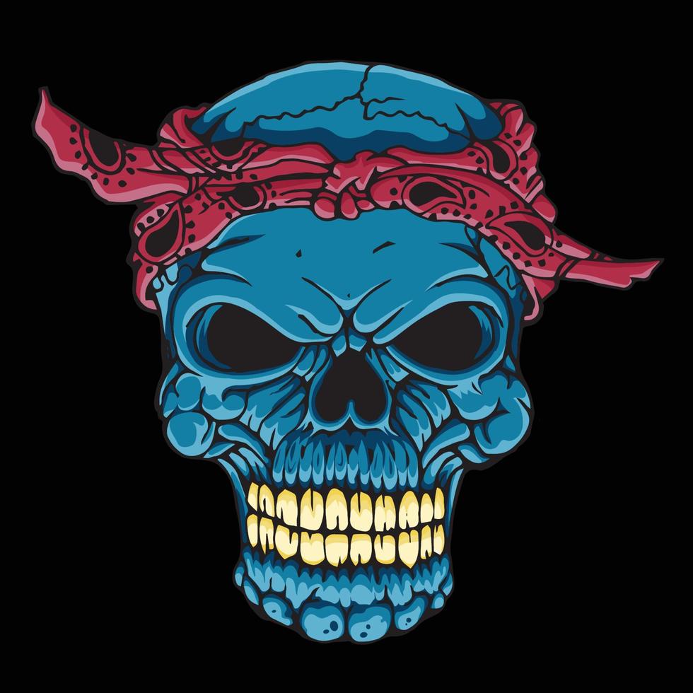 skull head with bandana. vector