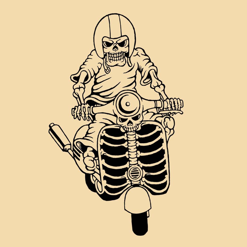 Bikers skulls cartoon. vector