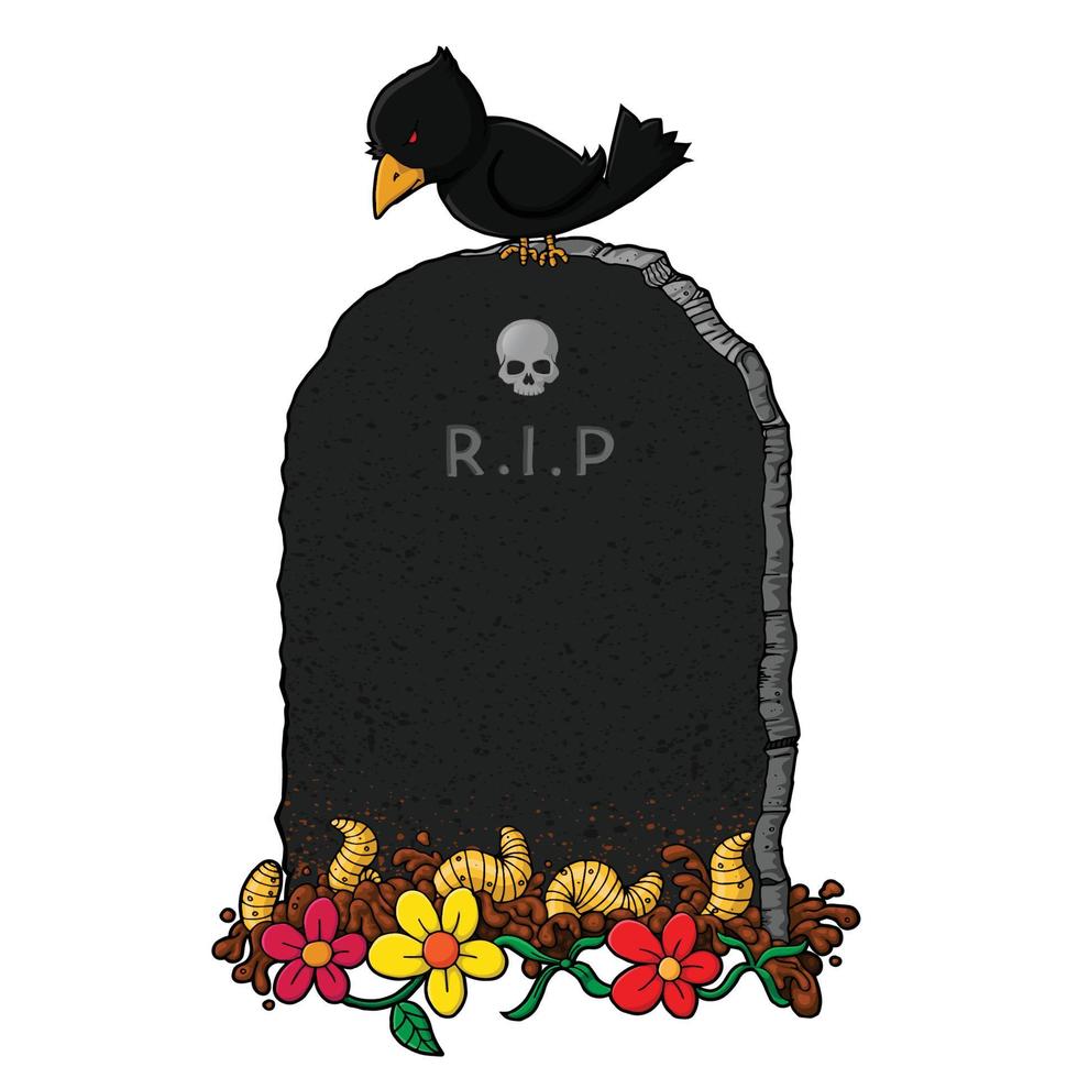 Tombstone cartoon illustration. vector