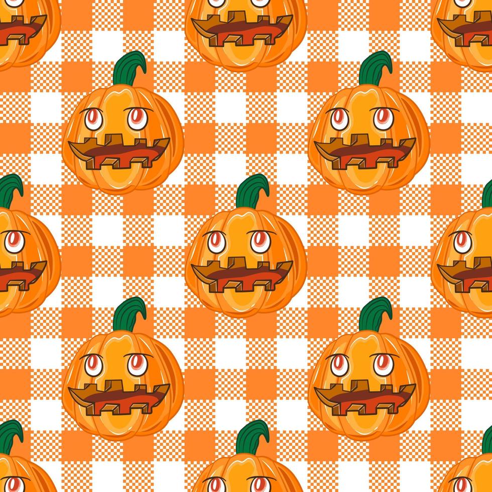 Seamless background with Halloween pumpkins. Seamless wrapping paper pattern. vector