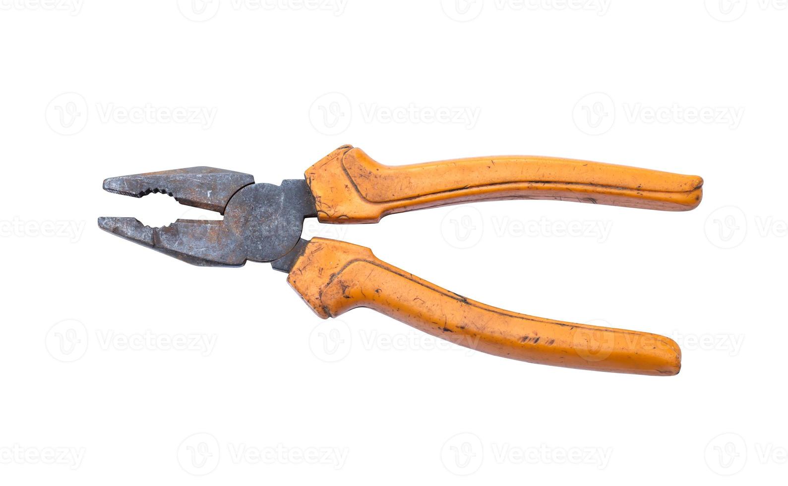 Old side cutting pliers isolated with clipping paths. photo