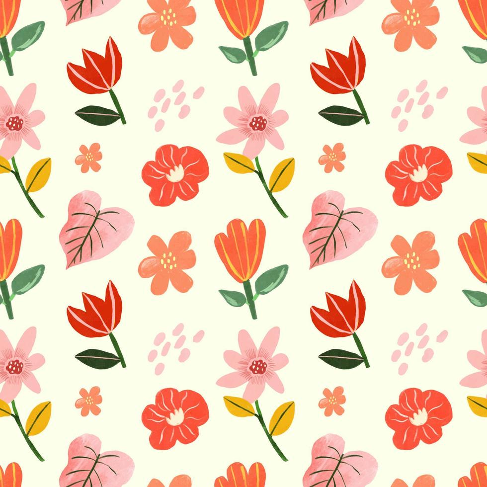 Cute Tropical Abstract Seamless Pattern vector