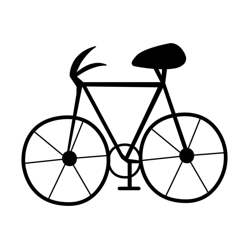 Bicycle, black illustration on white background vector