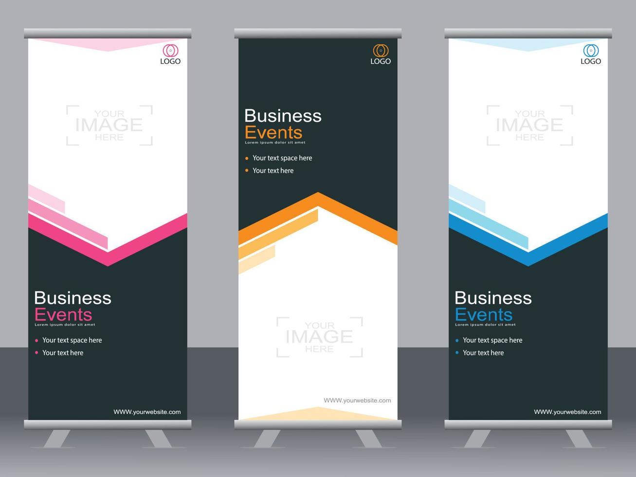 Business banner roll up set  standee banner template  Modern banner. vector