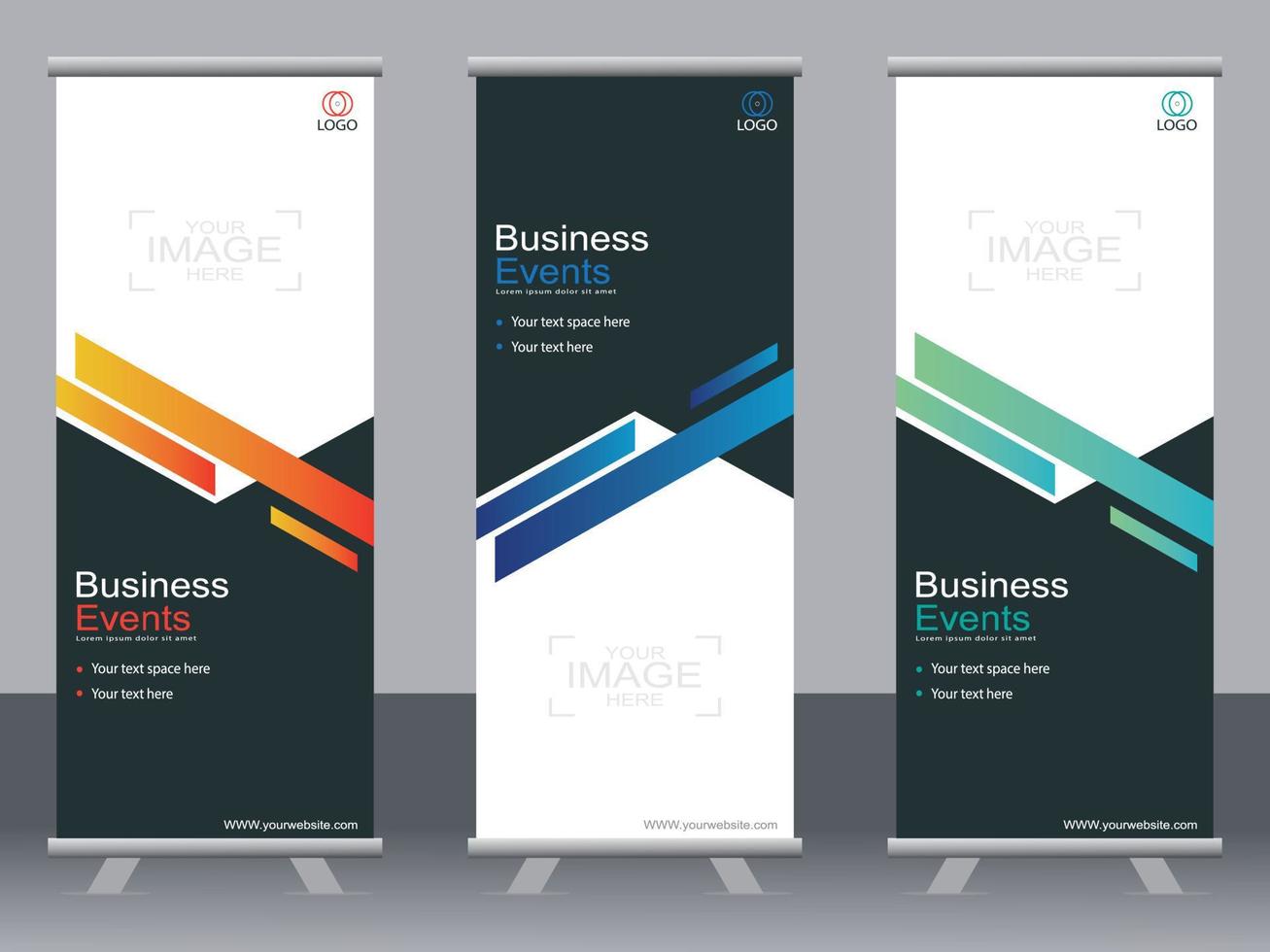 Business banner roll up set  standee banner template  Modern banner. vector