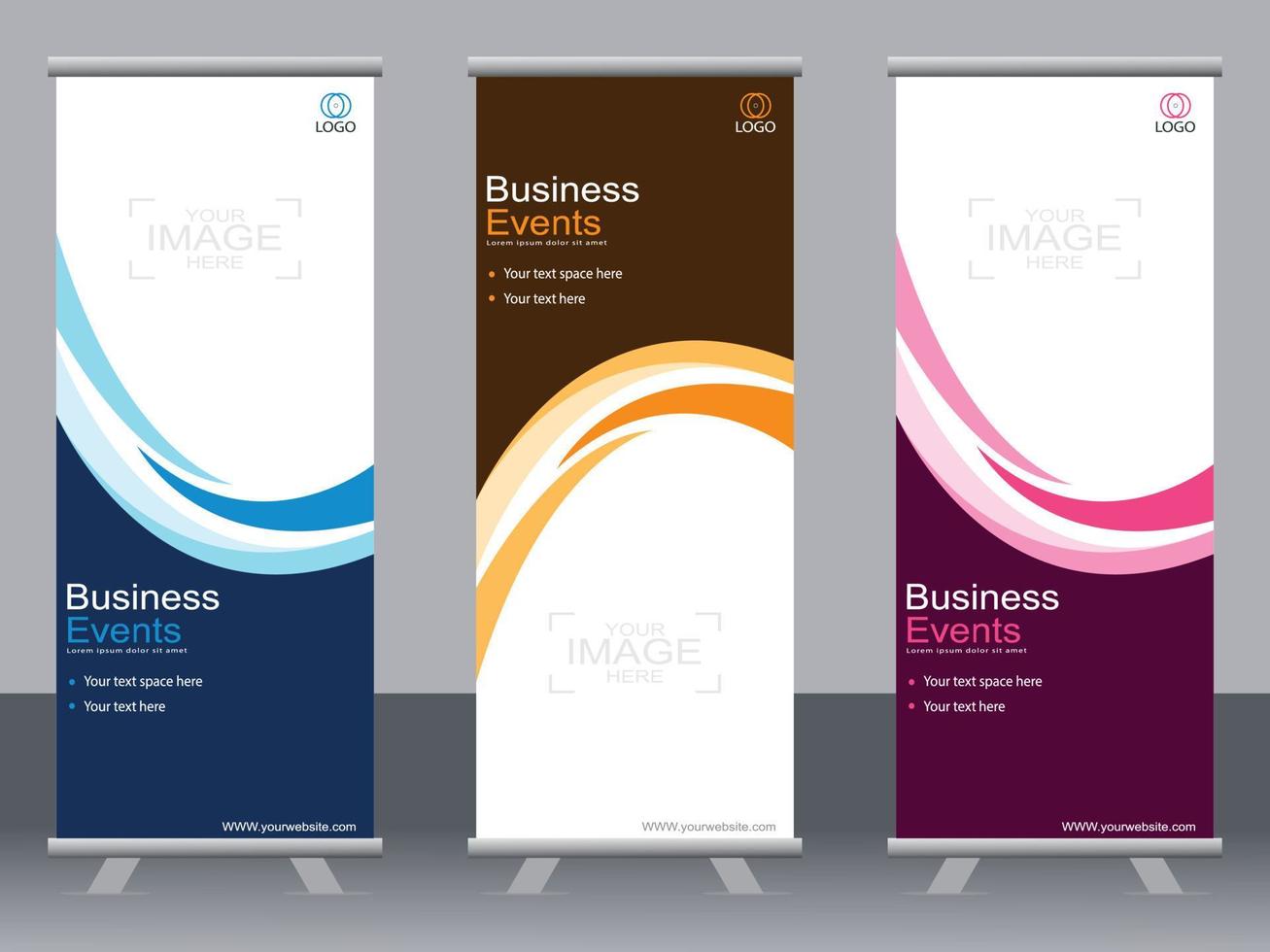 Business banner roll up set  standee banner template  Modern banner. vector