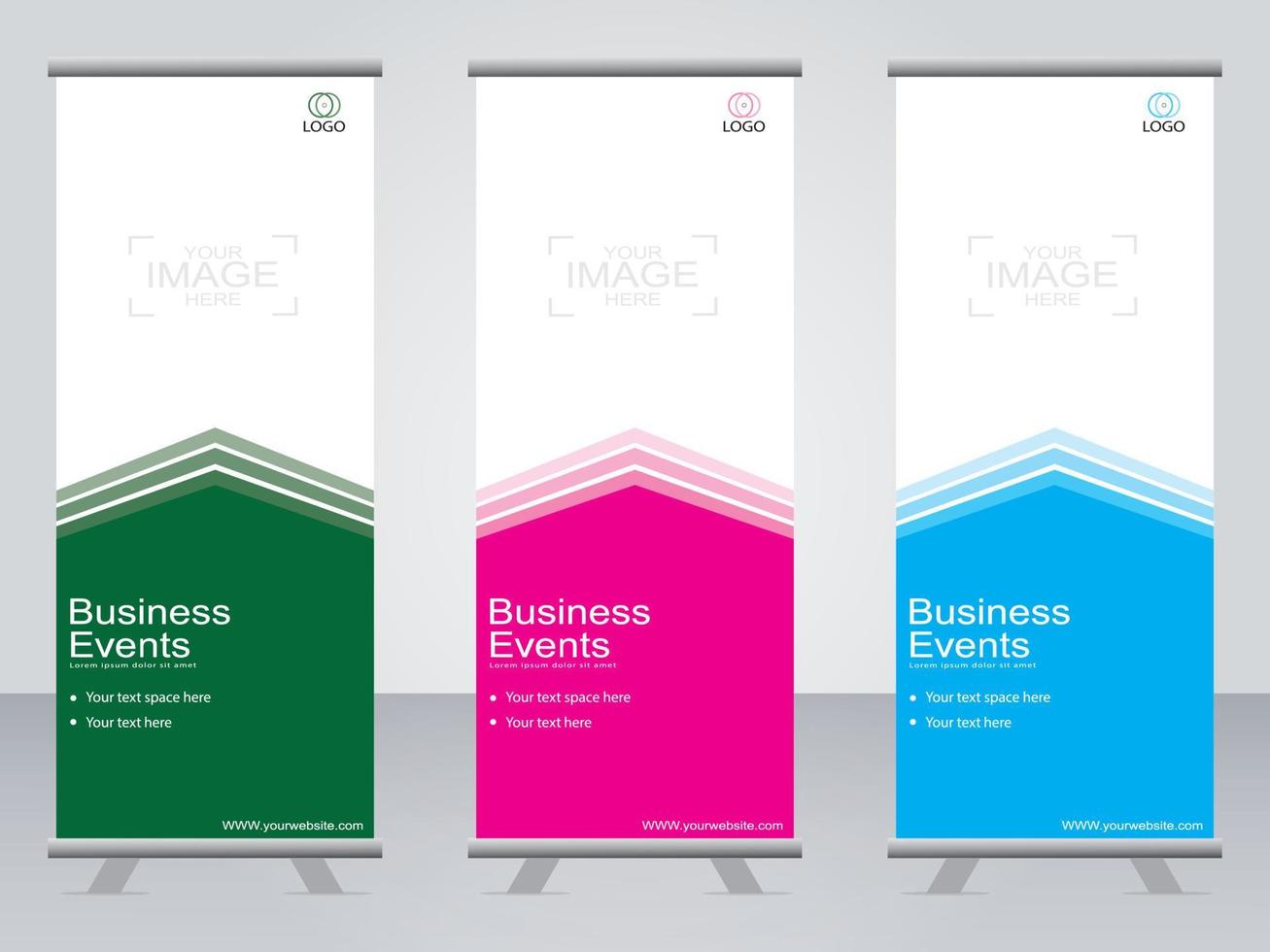 banner de negocios roll up set plantilla de banner standee. vector