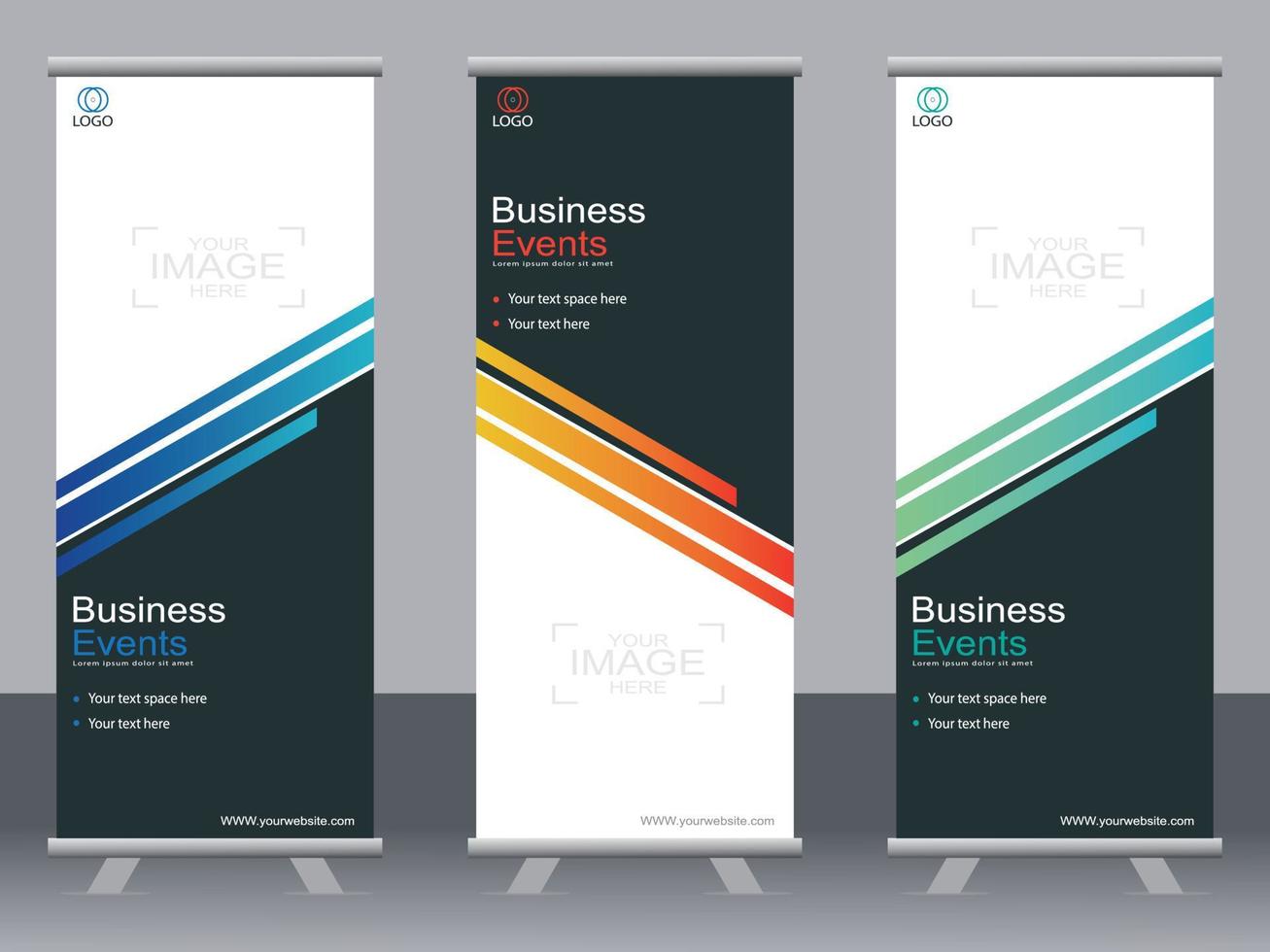 Business banner roll up set  standee banner template  Modern banner. vector