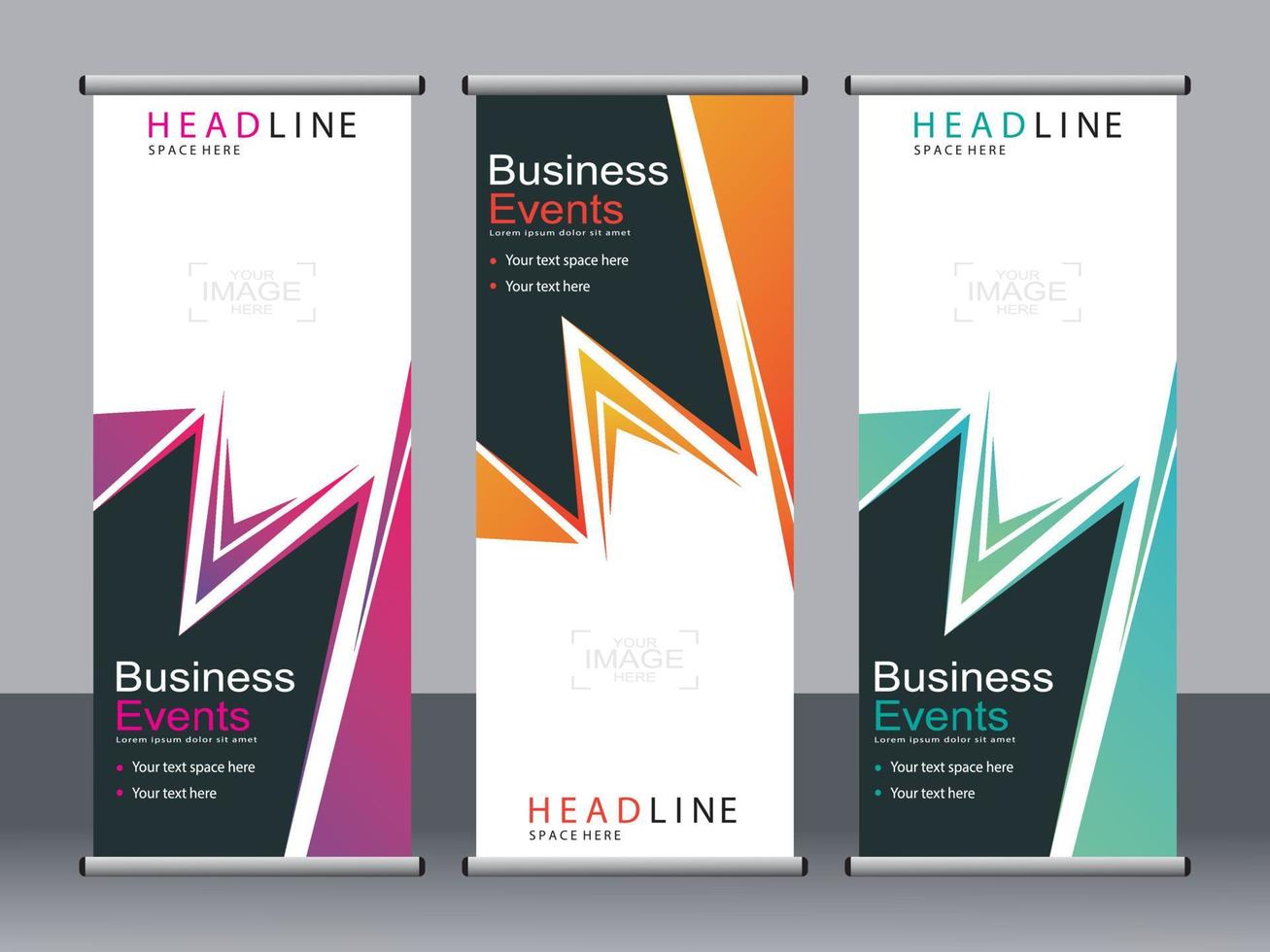 banner de negocios roll up set plantilla de banner standee. vector