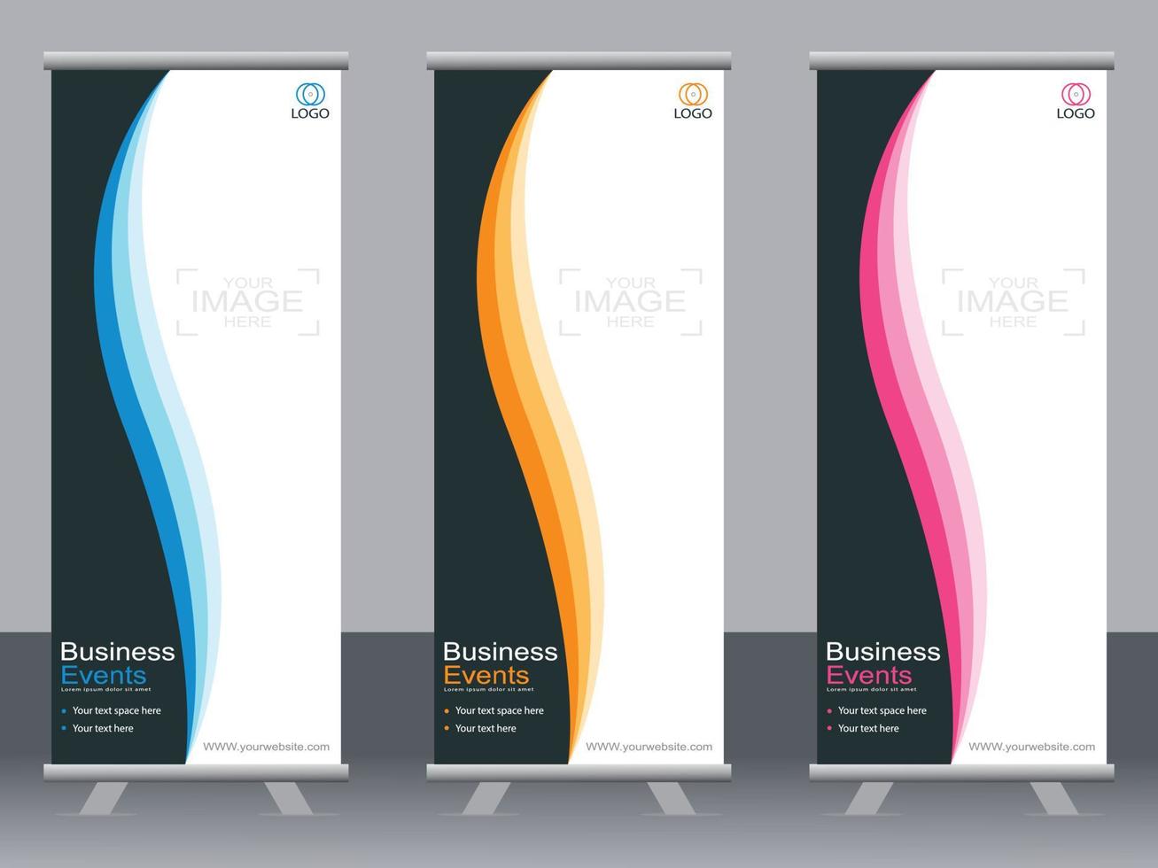 Business banner roll up set  standee banner template  Modern banner. vector