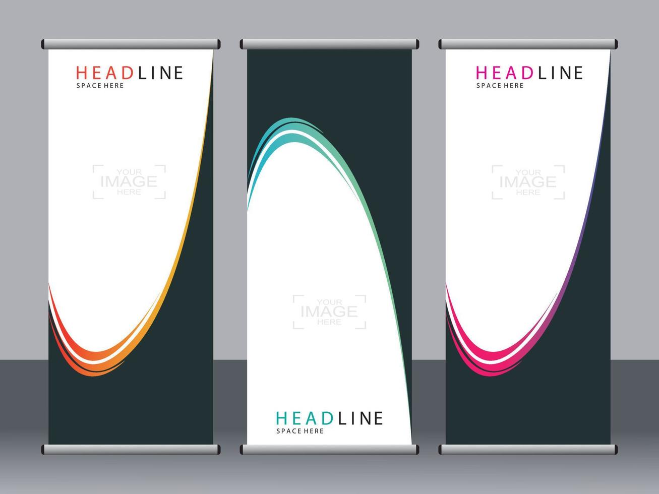 banner de negocios roll up set plantilla de banner standee. vector