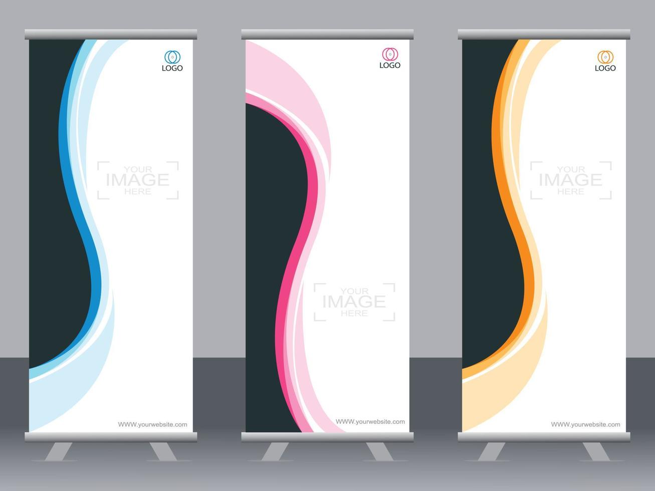 Business banner roll up set  standee banner template  Modern banner. vector