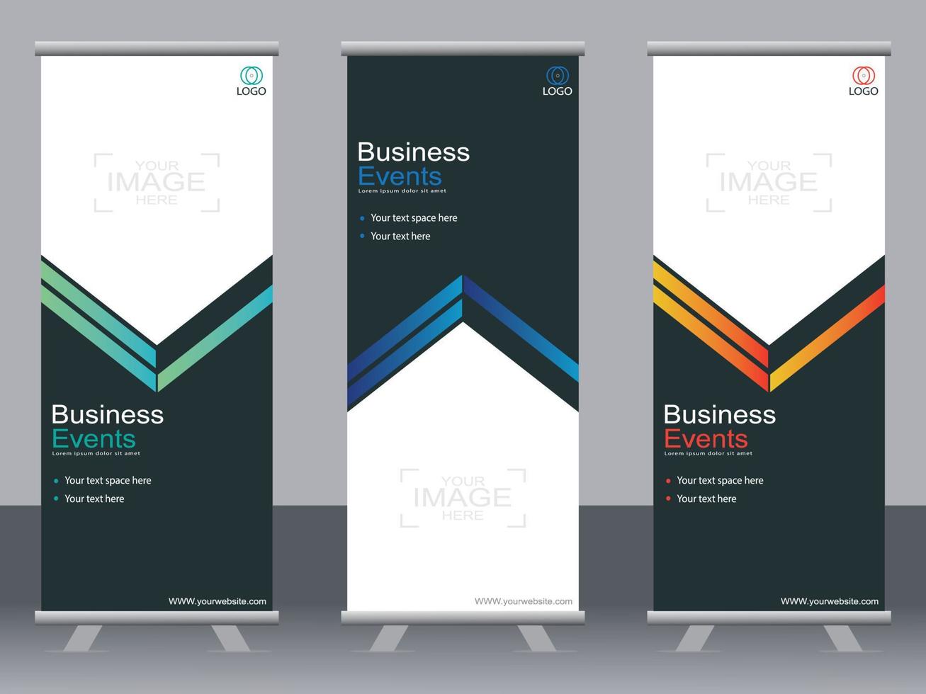 Business banner roll up set  standee banner template  Modern banner. vector