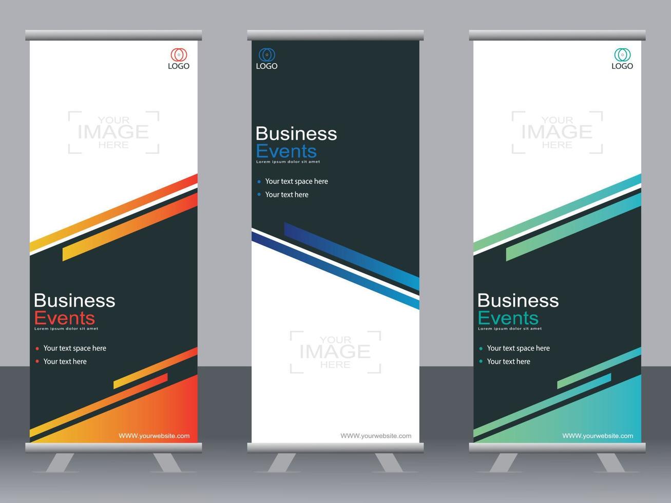 Business banner roll up set  standee banner template  Modern banner. vector