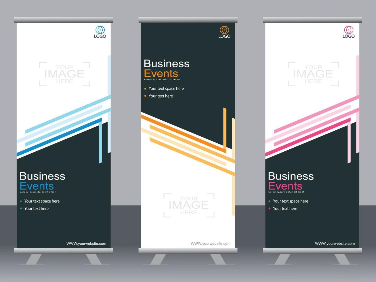 Business banner roll up set  standee banner template  Modern banner. vector