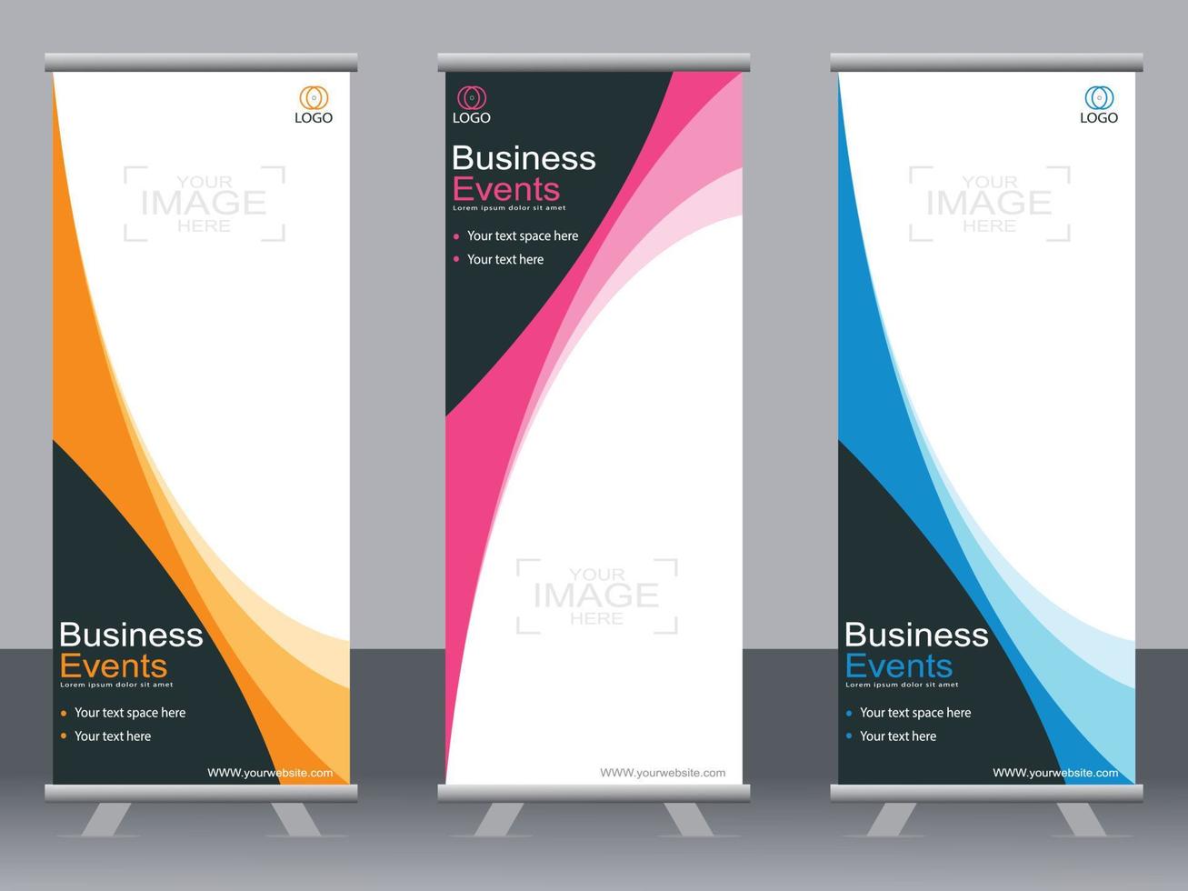 Business banner roll up set  standee banner template  Modern banner. vector