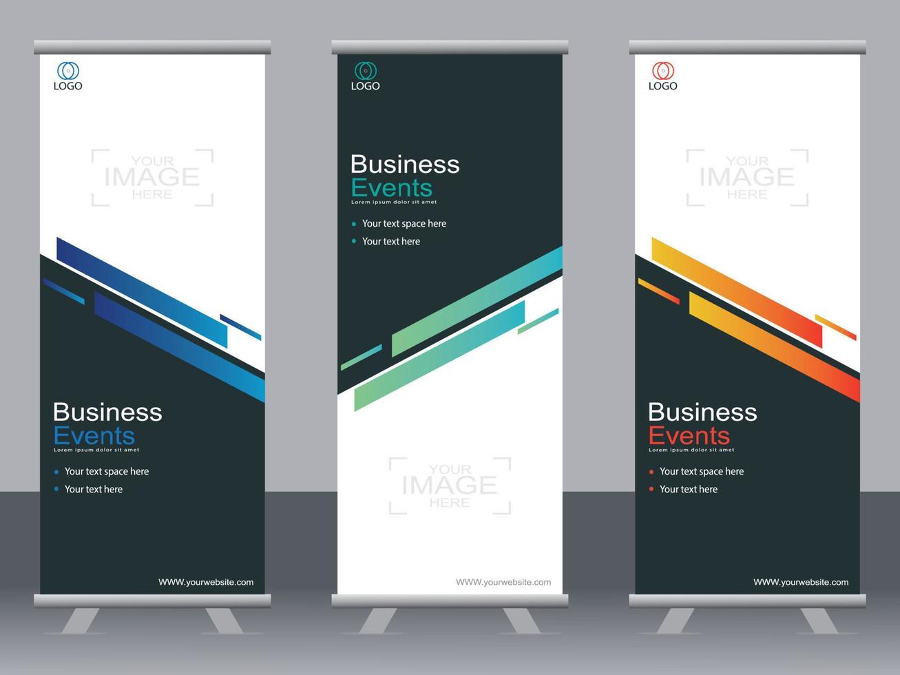 Business banner roll up set  standee banner template  Modern banner. vector