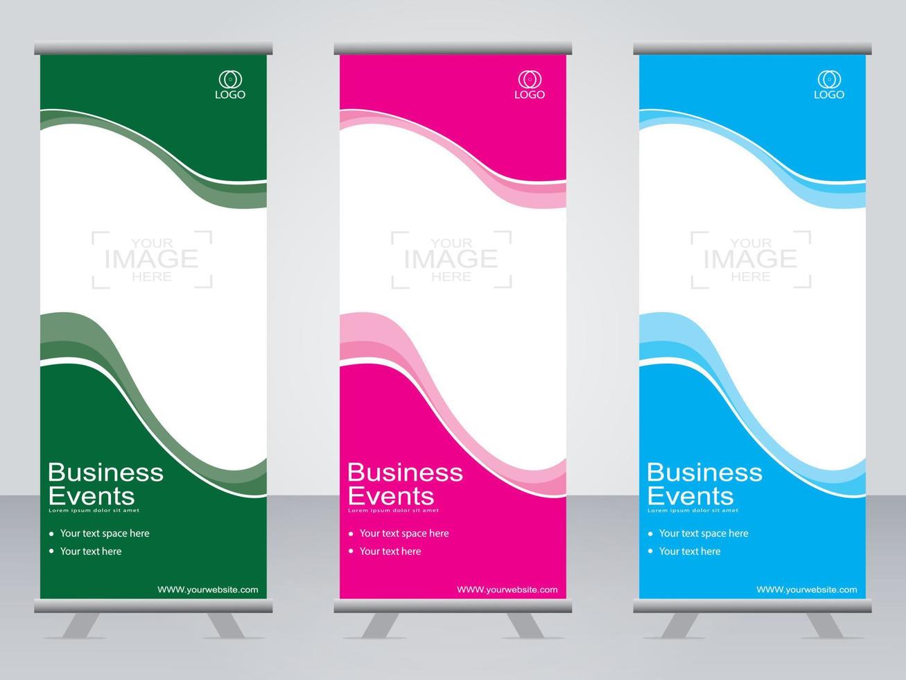 banner de negocios roll up set plantilla de banner standee. vector