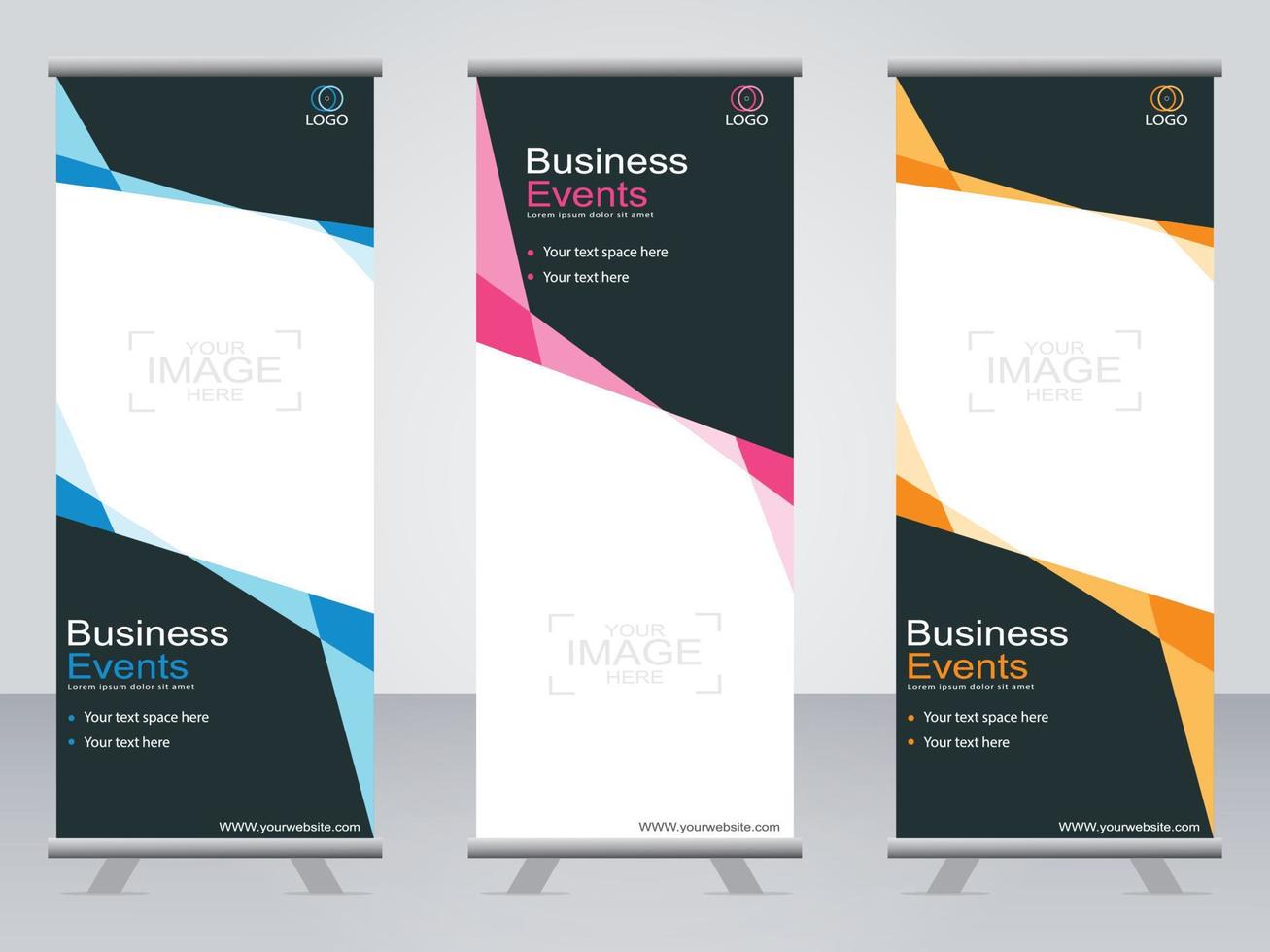 banner de negocios roll up set plantilla de banner standee. vector