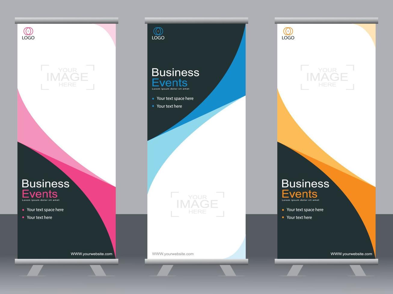Business banner roll up set  standee banner template  Modern banner. vector