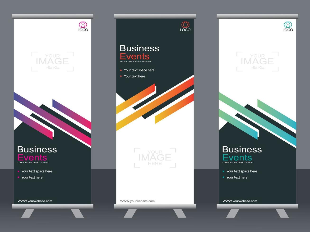 banner de negocios roll up set plantilla de banner standee. vector