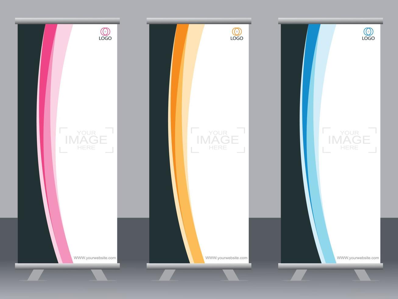 Business banner roll up set  standee banner template  Modern banner. vector