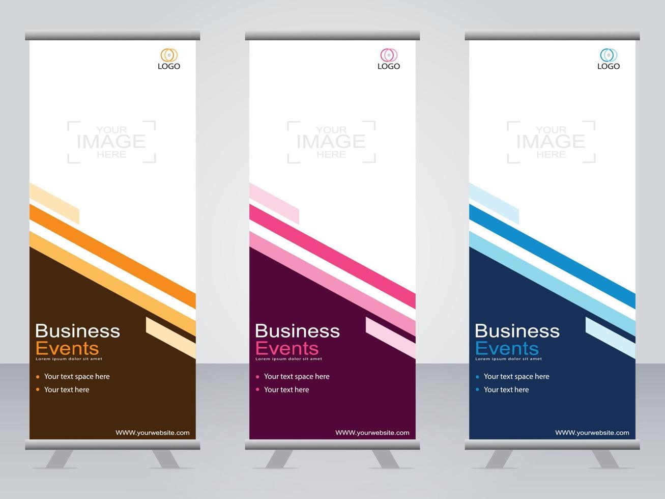 banner de negocios roll up set plantilla de banner standee. vector