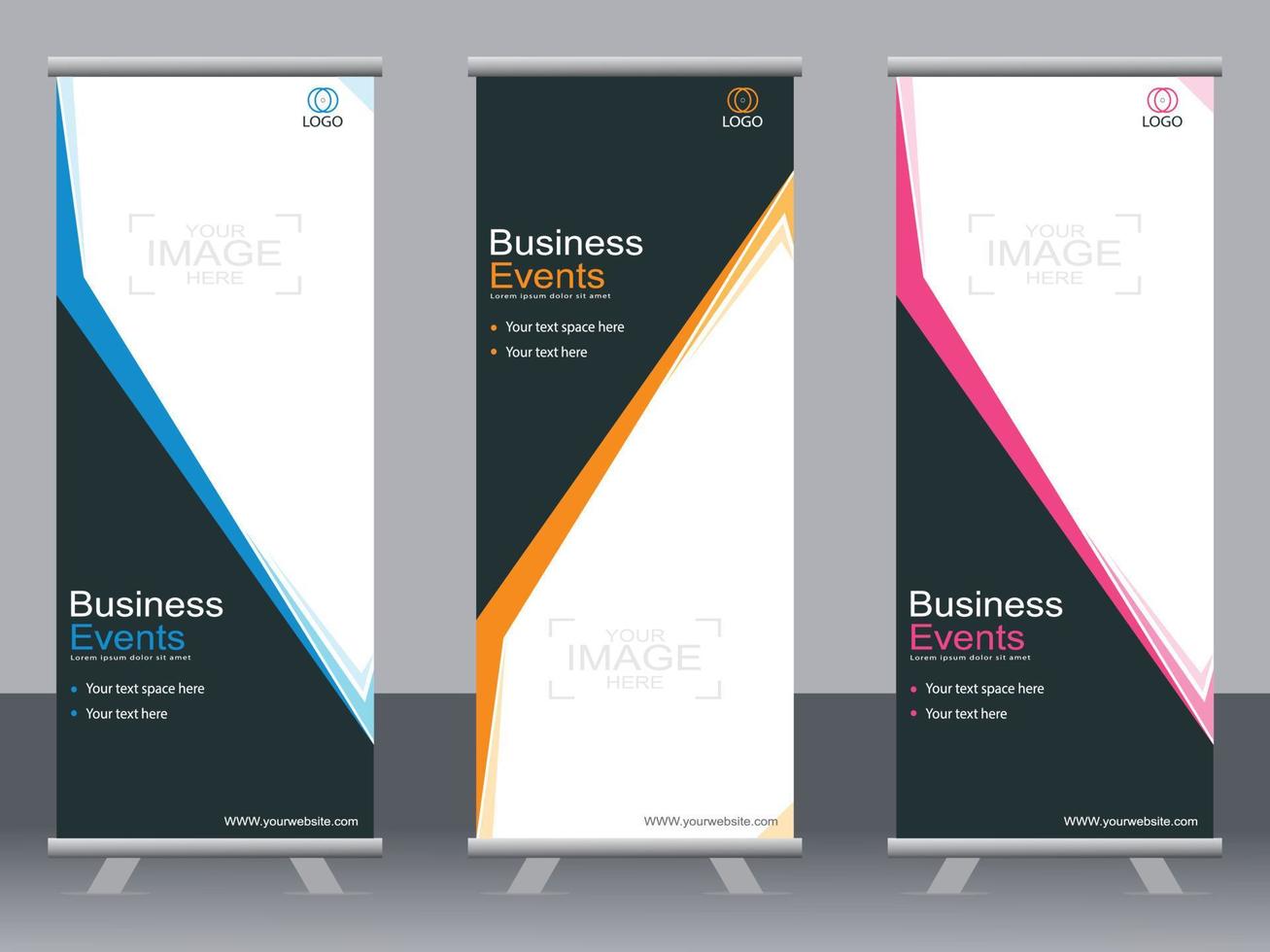 banner de negocios roll up set plantilla de banner standee. vector