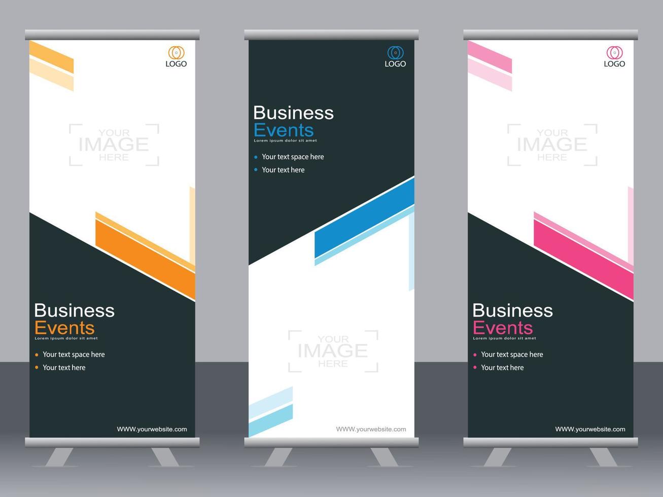 Business banner roll up set  standee banner template  Modern banner. vector