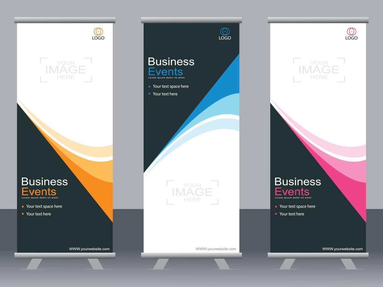 banner de negocios roll up set plantilla de banner standee banner moderno. vector