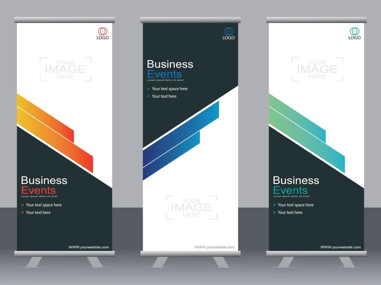 Business banner roll up set  standee banner template  Modern banner. vector