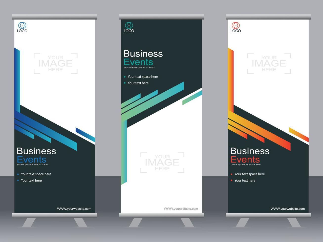 Business banner roll up set  standee banner template  Modern banner. vector