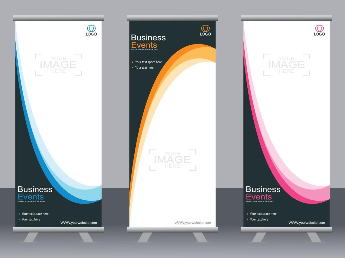 Business banner roll up set  standee banner template  Modern banner. vector